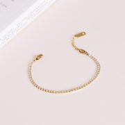 Mockberg Waterproof Shiny Tennis Bracelet Gold