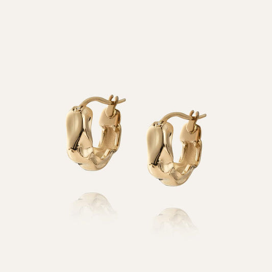 Mockberg Waterproof Wavy Bolded Small Earrings Gold