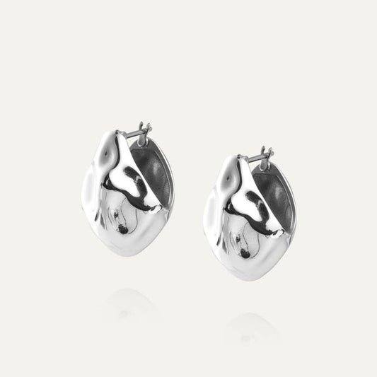 Mockberg Waterproof Wavy Bolded Drop Earrings Silver