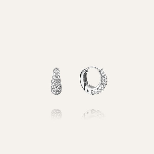 Mockberg Waterproof Pavé precious hoops Mini Silver