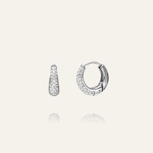 Mockberg Waterproof Pavé eternal earrings Small Silver