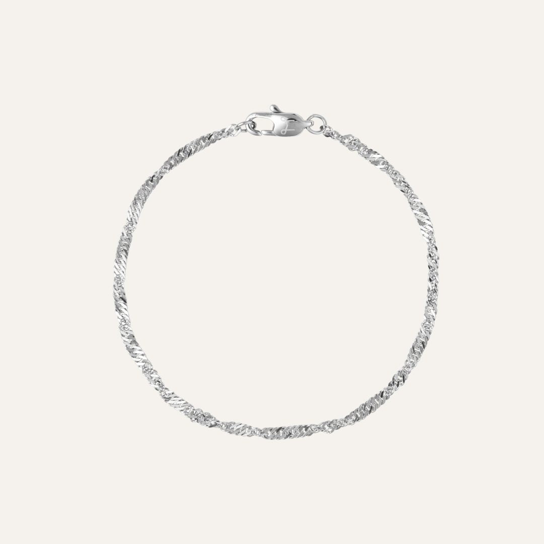 Mockberg Waterproof Twirl Bracelet Silver 175mm
