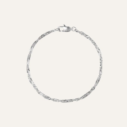 Mockberg Waterproof Twirl Bracelet Silver 175mm