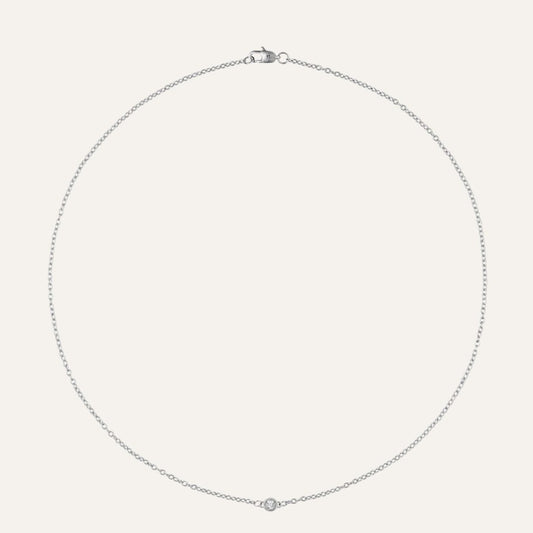 Mockberg Waterproof Thin Diamond Necklace Silver