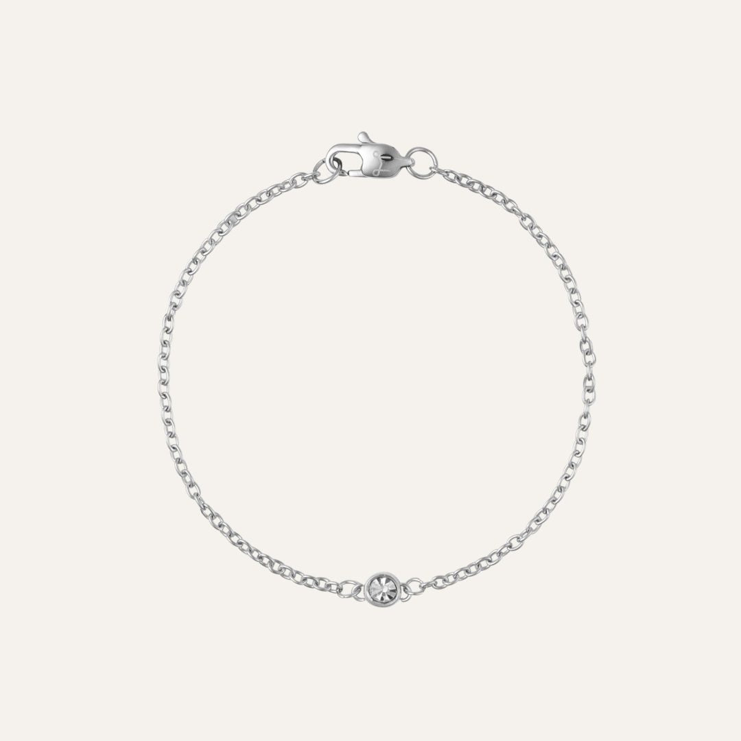 Mockberg Waterproof Thin Diamond Bracelet Silver