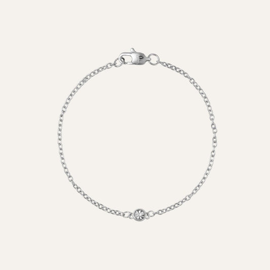 Mockberg Waterproof Thin Diamond Bracelet Silver