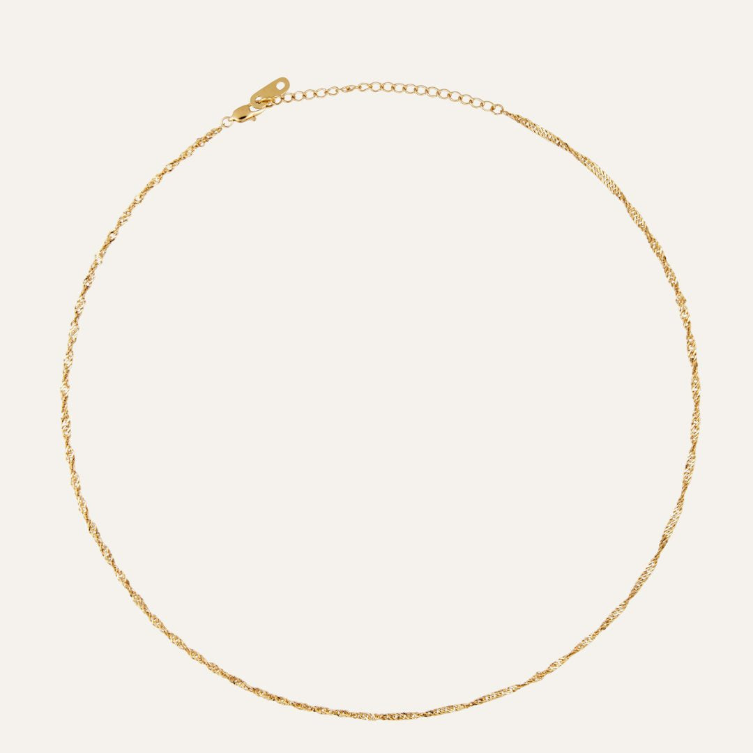 Mockberg Waterproof Twirl Necklace Gold