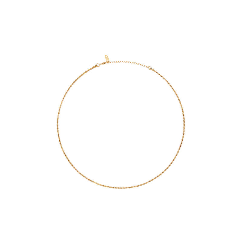 Mockberg Waterproof Thin Rope Necklace Gold