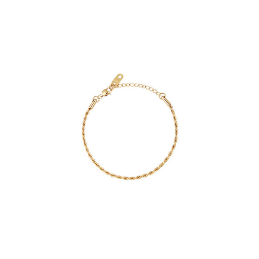 Mockberg Waterproof Thin Rope Bracelet Gold  175mm