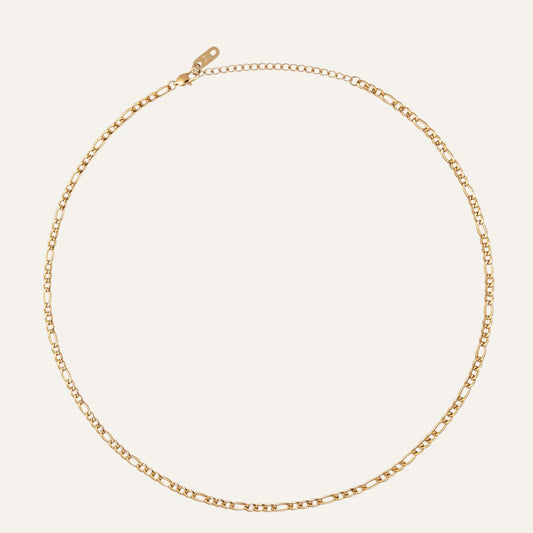 Mockberg Waterproof Thin Figaro Necklace Gold