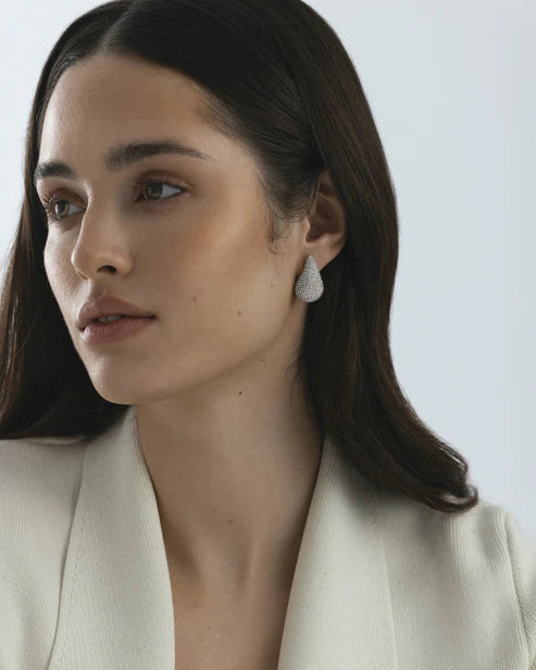 Mockberg Waterproof Pavé daring  earring Large Silver