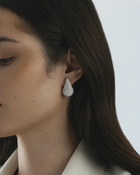 Mockberg Waterproof Pavé daring  earring Large Silver