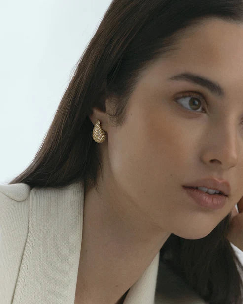 Mockberg Waterproof Pavé daring earring Small Gold