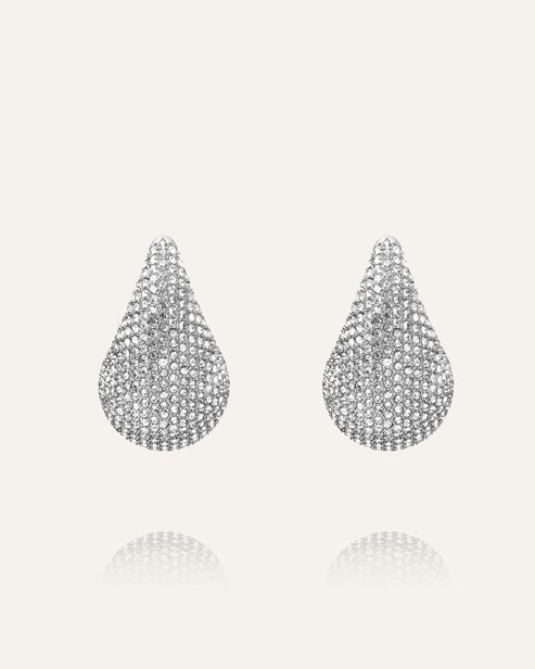 Mockberg Waterproof Pavé daring  earring Large Silver