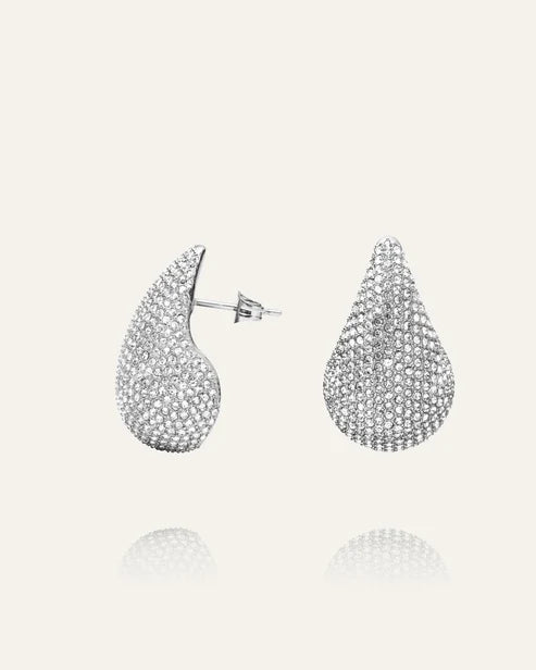 Mockberg Waterproof Pavé daring  earring Large Silver