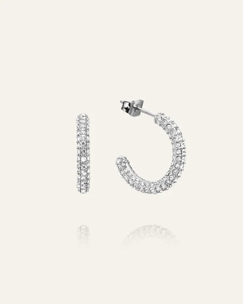 Mockberg Waterproof Pavé eternal earrings Large Silver