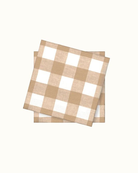 Violander Papperservett Gingham beige 33x33
