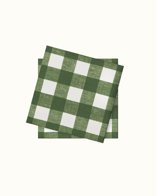 Violander Papperservett Gingham grön 33x33