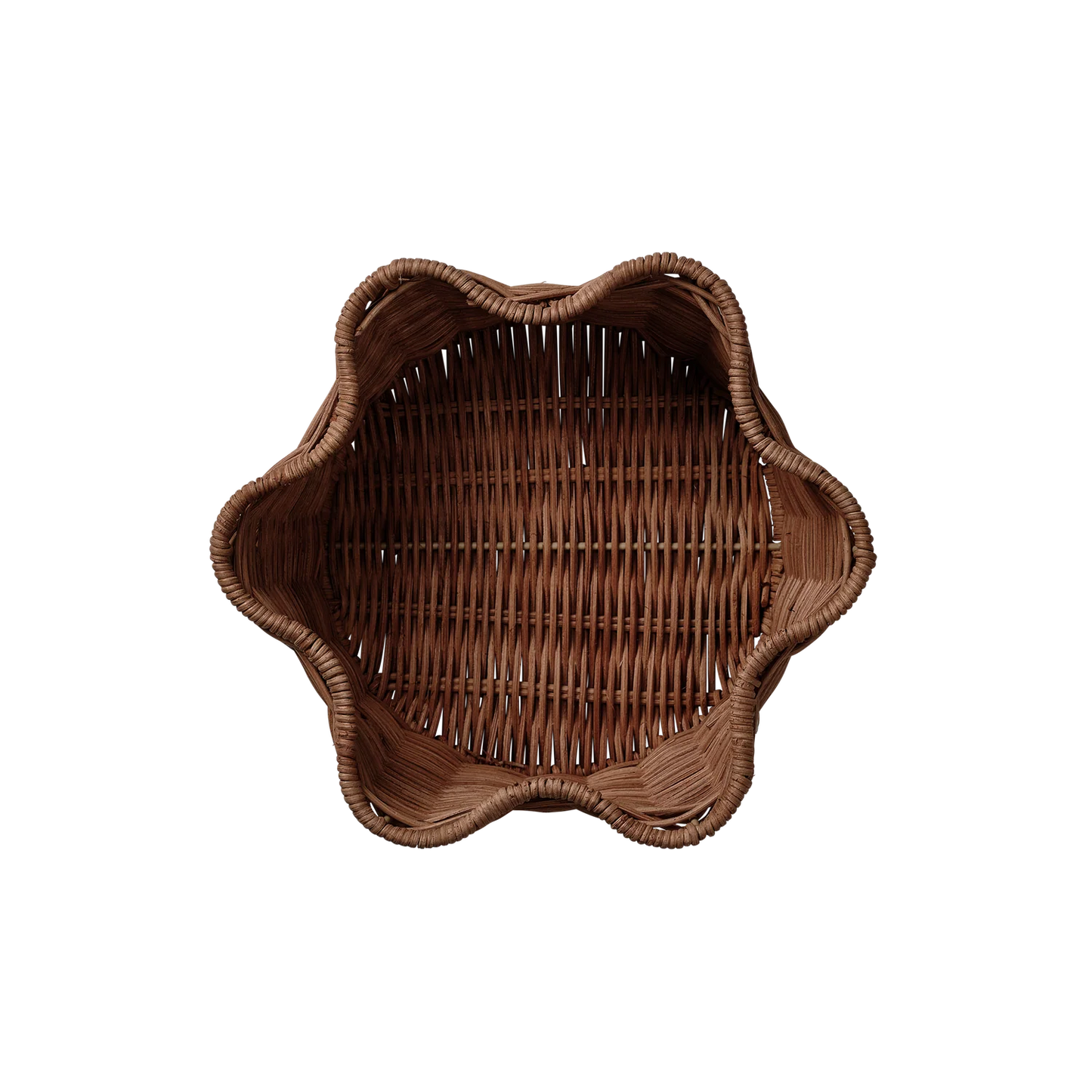 Pick A Poppy Scallop Rottingkorg Rund Mörkbrun