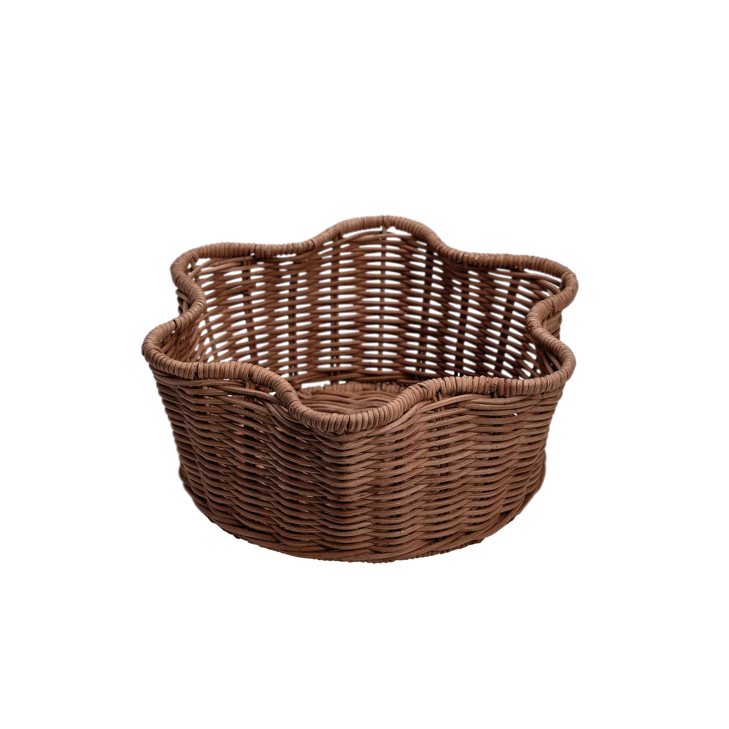 Pick A Poppy Scallop Rottingkorg Rund Mörkbrun