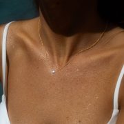 Mockberg Waterproof Thin Diamond Necklace Gold
