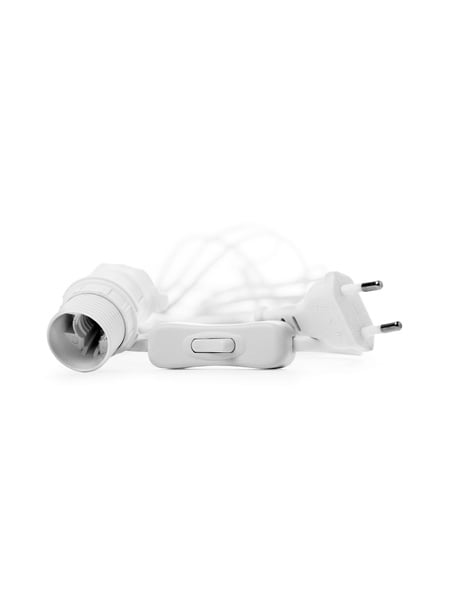 Watt & Veke Lampsladd Vit 5m kabel med brytare