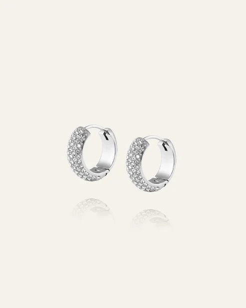 Mockberg Waterproof Amour Silver Hoops Medium