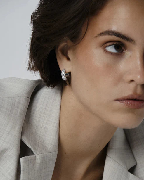 Mockberg Waterproof Amour Silver Hoops Medium