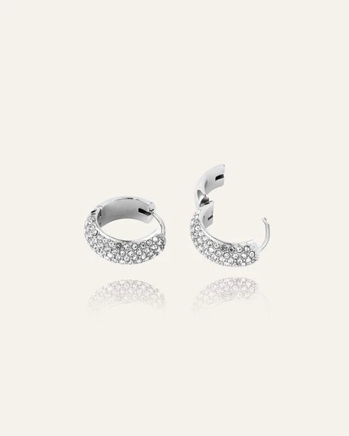 Mockberg Waterproof Amour Silver Hoops Medium
