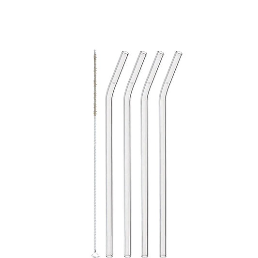 Leonardo Knik Sugrör Glas 23cm 4-pack inkl Borste