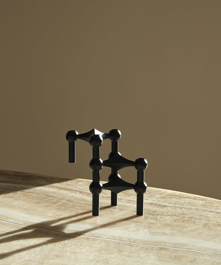 STOFF Nagel Candle Holder Black 3-pack