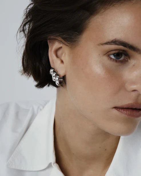 Mockberg Waterproof Chunky Silver Hoops Small