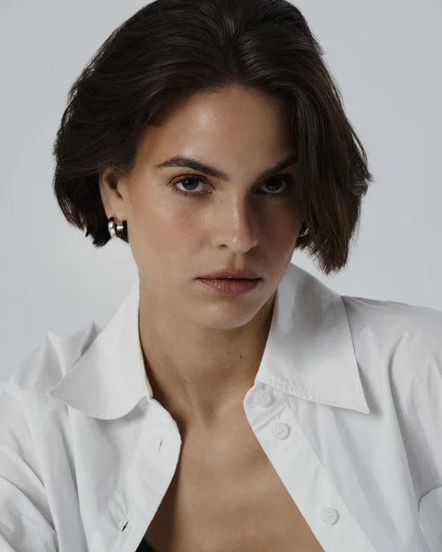 Mockberg Waterproof Chunky Silver Hoops Large