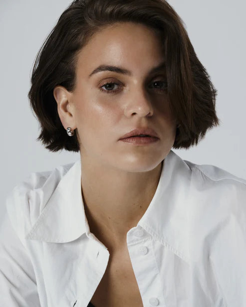 Mockberg Waterproof Chunky Silver Hoops Small