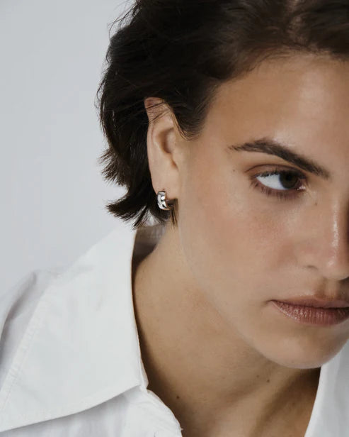 Mockberg Waterproof Chunky Silver Hoops Small