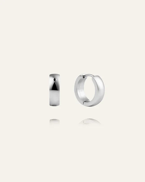 Mockberg Waterproof Chunky Silver Hoops Medium