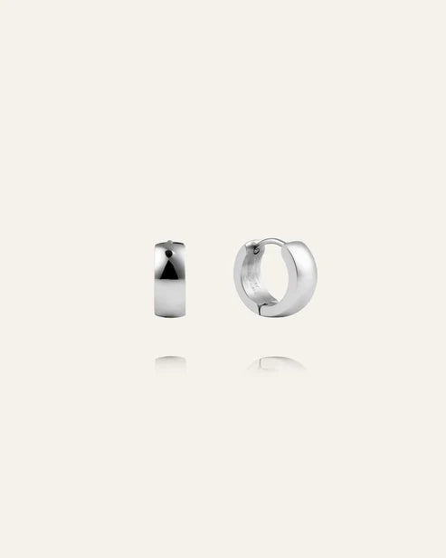 Mockberg Waterproof Chunky Silver Hoops Small