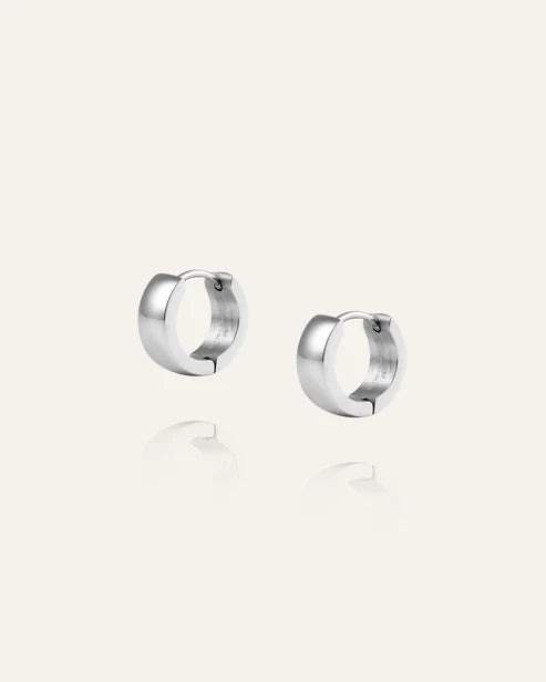 Mockberg Waterproof Chunky Silver Hoops Small