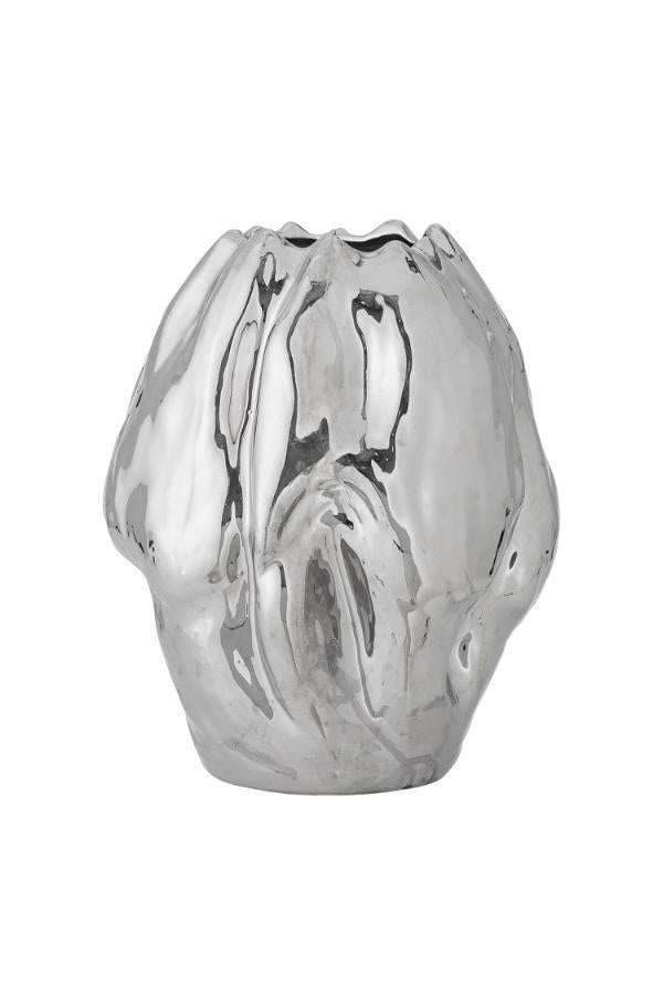 Bloomingville Bobby Vase, Silver, Stoneware