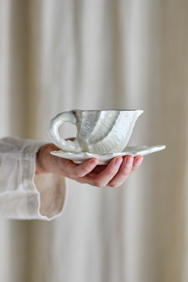 Bloomingville Shellie kopp med fat