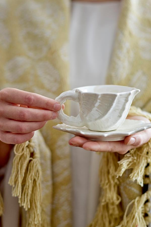 Bloomingville Shellie kopp med fat