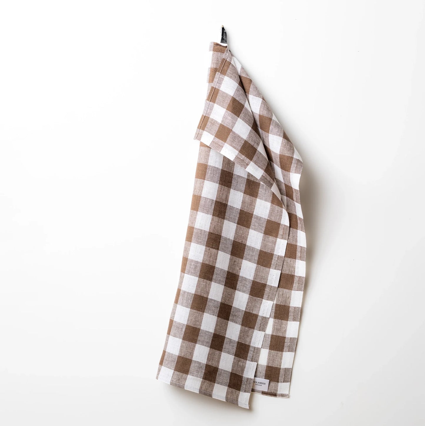 Violander Kökshandduk Gingham brun-vit