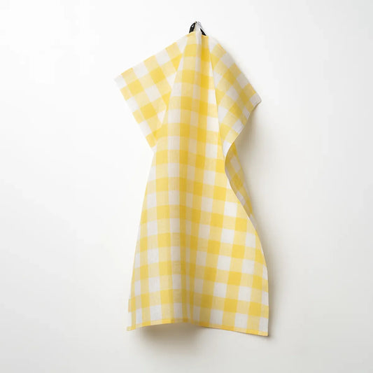 Violander Handduk Gingham gul-vit