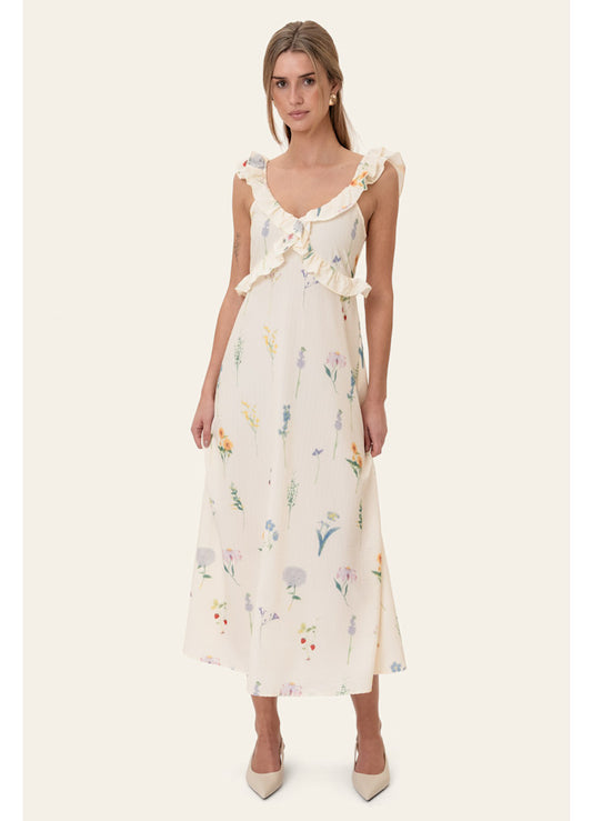 BYIC Melba Klänning off-white blommönster