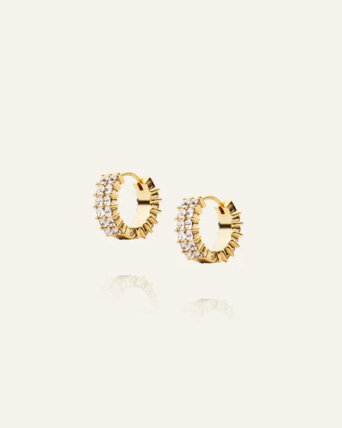 Mockberg Waterproof Midnight Gold Hoops Medium
