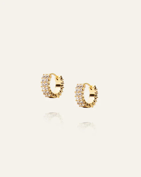 Mockberg Waterproof Midnight Gold Hoops Small