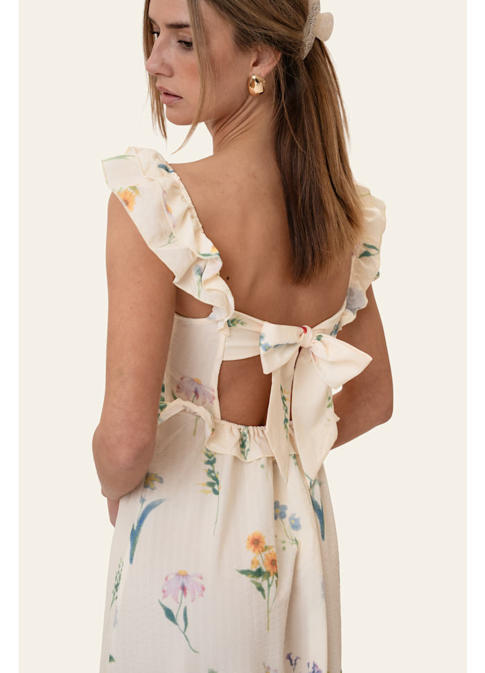 BYIC Melba Klänning off-white blommönster