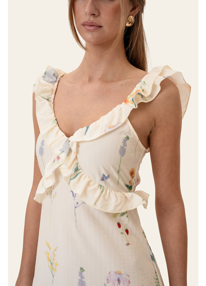 BYIC Melba Klänning off-white blommönster