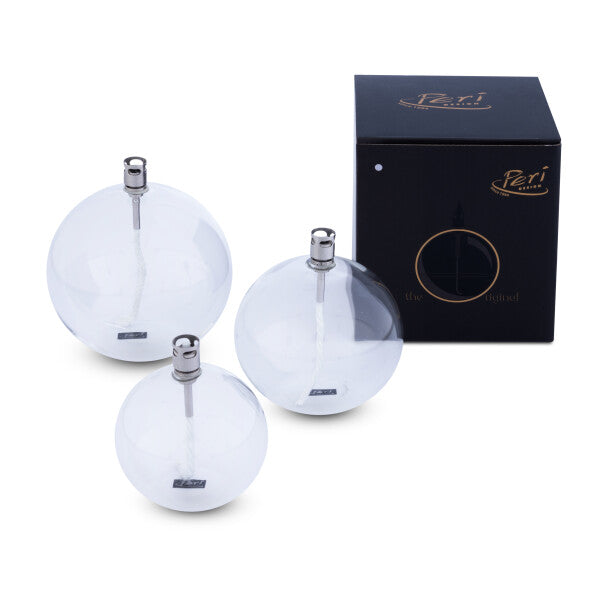 Peri Design Oljelampa Glas Rund Krom 11 cm