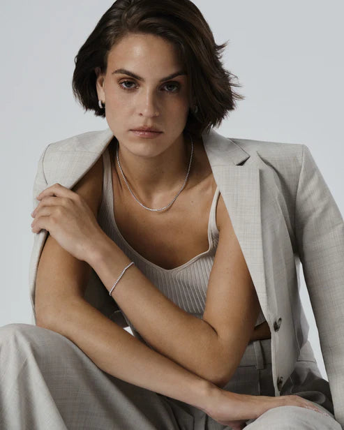 Mockberg Shiny Tennis Halsband Silver